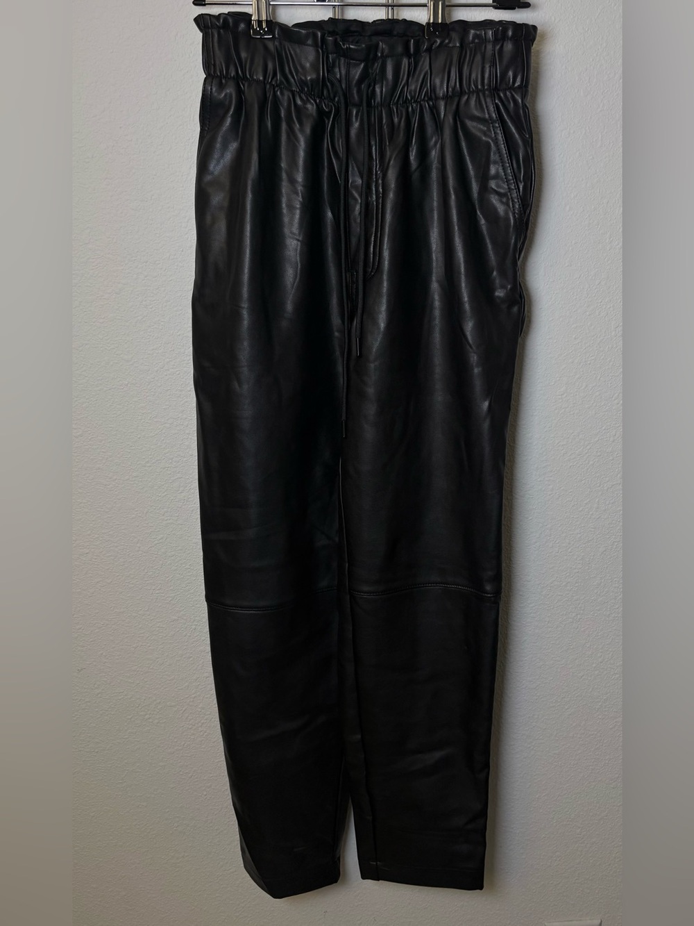 Abercrombie & Fitch Black Faux Leather Joggers - Picture 2 of 7